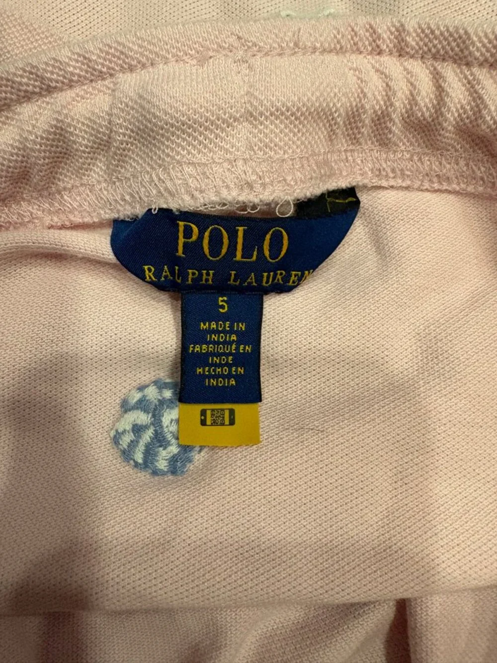 Polo Ralph Lauren Girls Pink Piqué Cotton Embroidered Patch Skirt (Size 5)